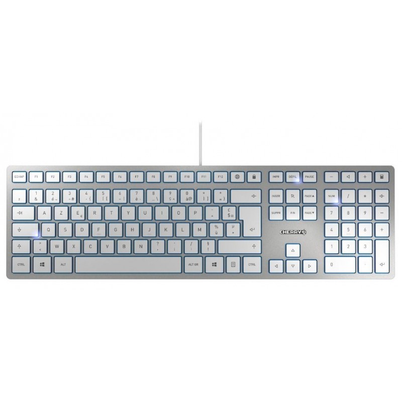 Cherry Kc 6000 Slim Usb Azerty Francais Argent Claviers