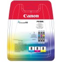 CANON CLI-8C/M/Y cartouche d'encre cyan, magenta et jaune capacité standard