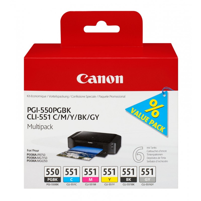 Imprimantes compatibles avec Cartouche Jet d'encre CANON PGI550/CLI551