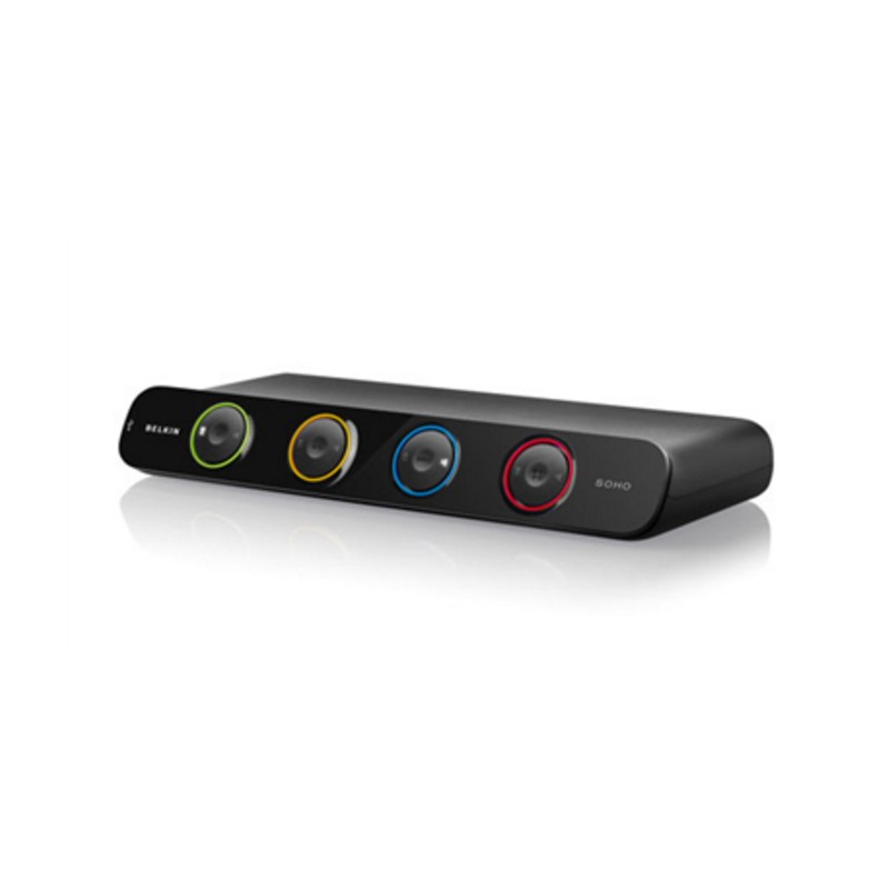 Commutateur KVM USB VGA 4 Ports Avec Câbles - Permet De Contrôler 4 PC Avec 1 Clavier, Souris, écran - Résolution Jusqu'à 2048x1536