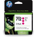 HP 712 3-Pack 29-ml Magenta DesignJet Encre Cartouche