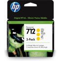 HP 712 3-Pack 29-ml Jaune DesignJet Encre Cartouche